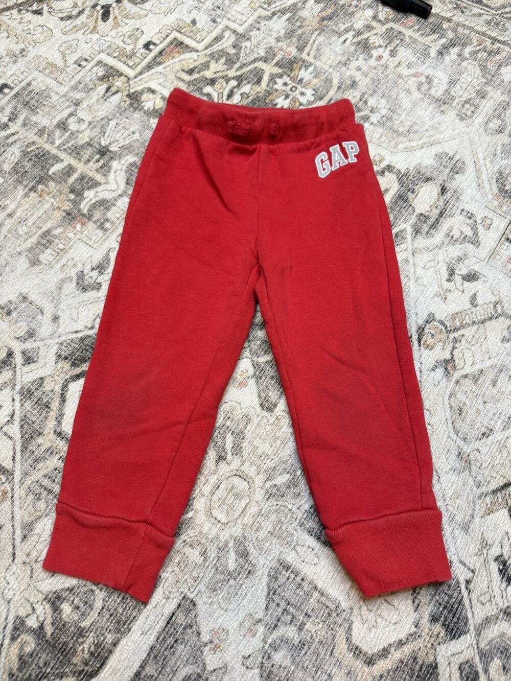 Baby Gap Boys Logo Red Sweatpants Comfy Size 3T 3 Years